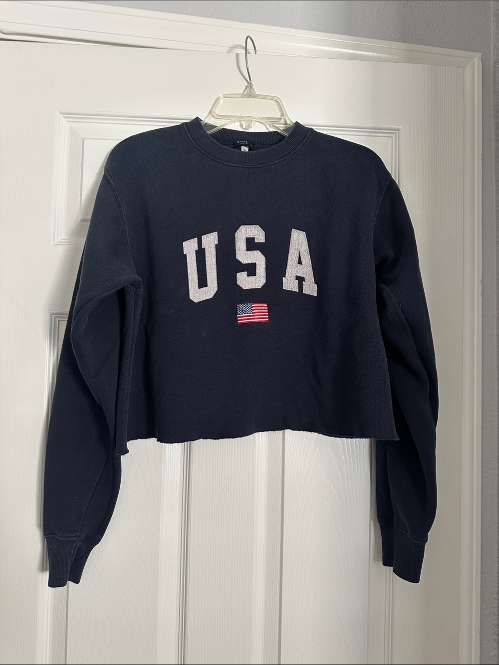 Brandy Melville John Galt USA Cropped Crewneck Sweatshirt